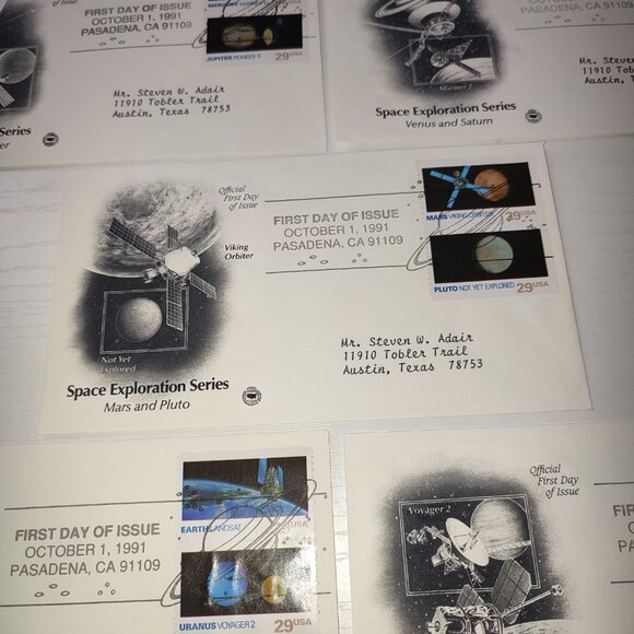 Set 5 FDC 1991 Space Exploration Planets Collectible Vintage Covers Cosmos - Picture 5 of 7
